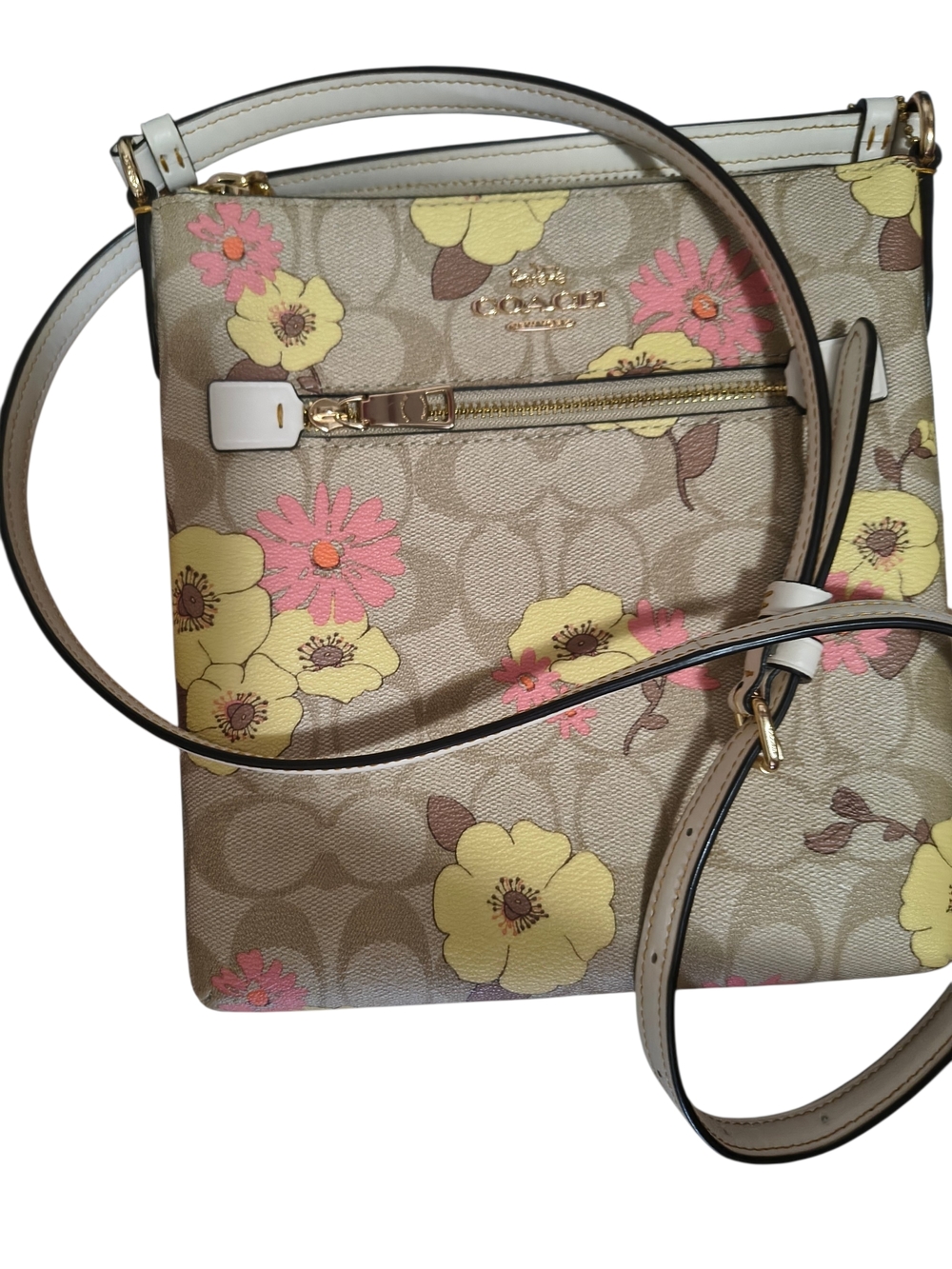 Coach Kitt Floral Print Leather Crossbody Bag - Picture 3 of 7